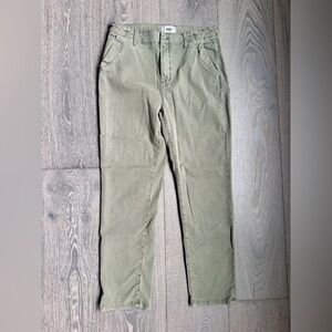 Paige Drew Relaxed Straight Leg Pant in Vintage Ivy Green Size 30